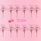 Valentine's Day Picks, 12 Pieces Artificial Pink Heart Shaped Berry Branches, 17.7 Inch Valentine's Day Heart Picks for Valentines Day Party, Wedding, Anniversary Table Decoration